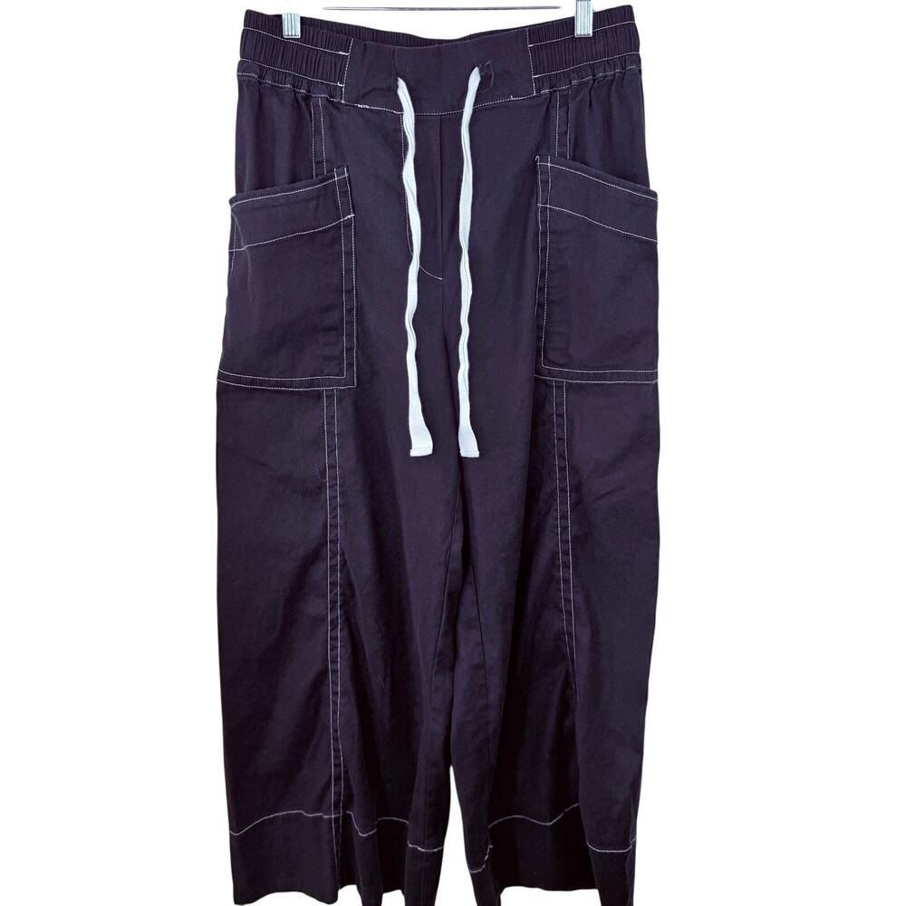 Maeve Anthropologie Women's Wide Leg Cargo Utility Drawstring Pants Size Medium